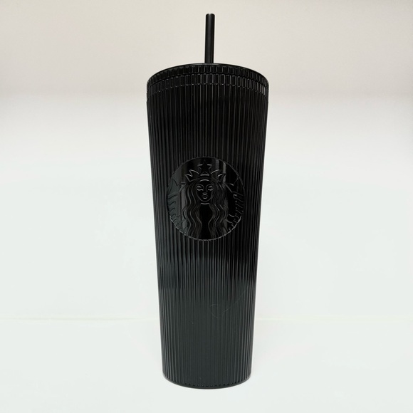 STARBUCKS 24oz TUMBLER LIMITED EDITION BEST MOST FAVORITE BLACK SHINY TEXTURED - Picture 3 of 5
